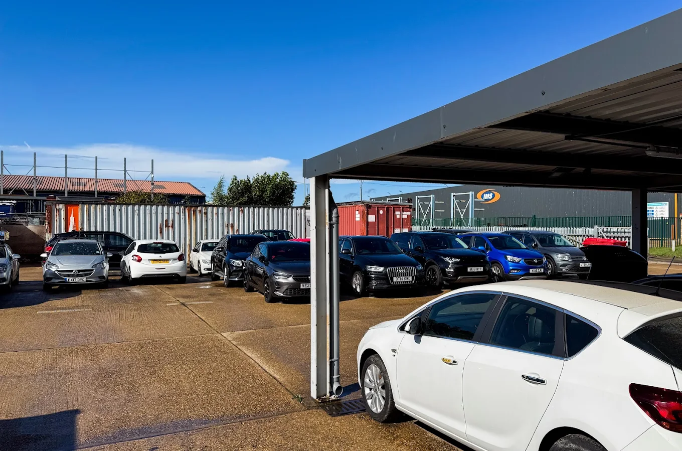 Prime Automotive Shoeburyness forecourt — cars on the lot at our Vanguard Way garage